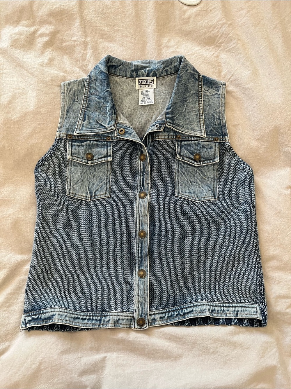 PBJ Vintage Denim & Knit Vest